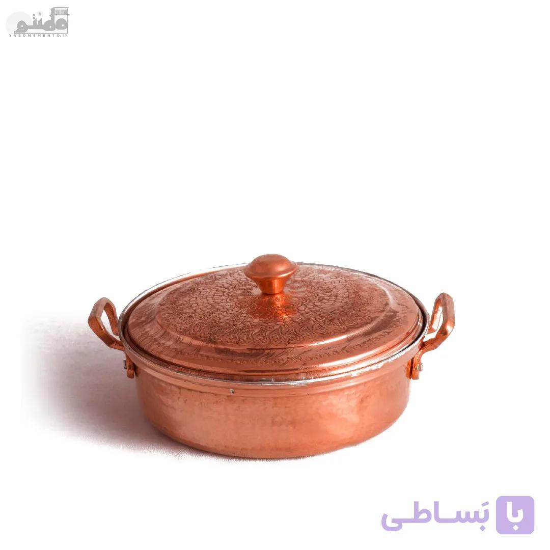 ماهیتابه مسی بزرگ یزدی گلریز — تصویر 1