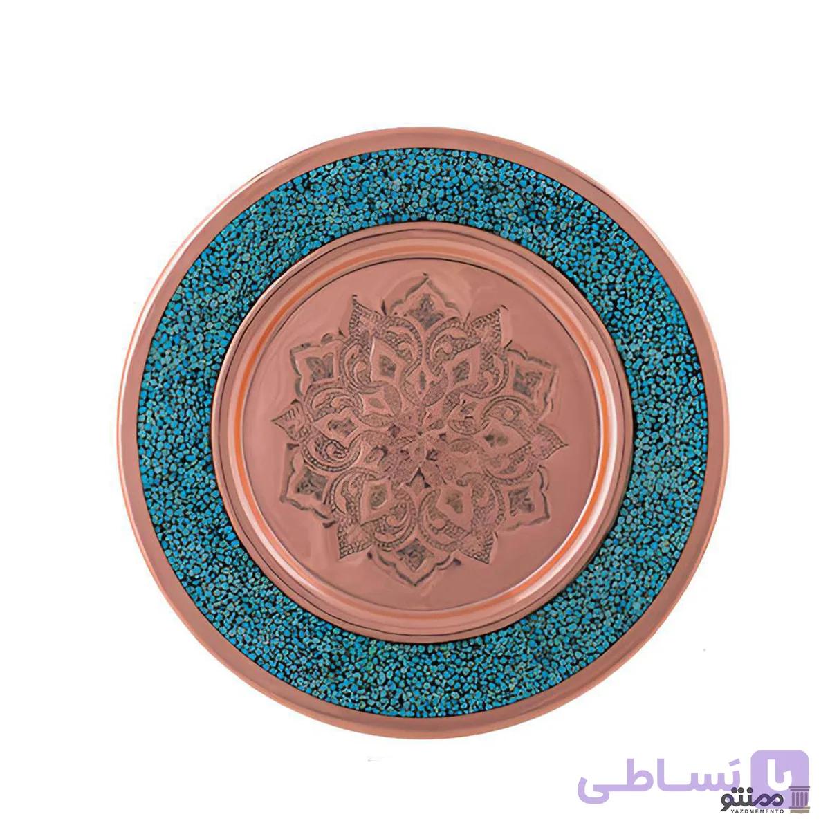 بشقاب فیروزه کوبی آقاجانی مدل ساده دهنه 27 — تصویر 1