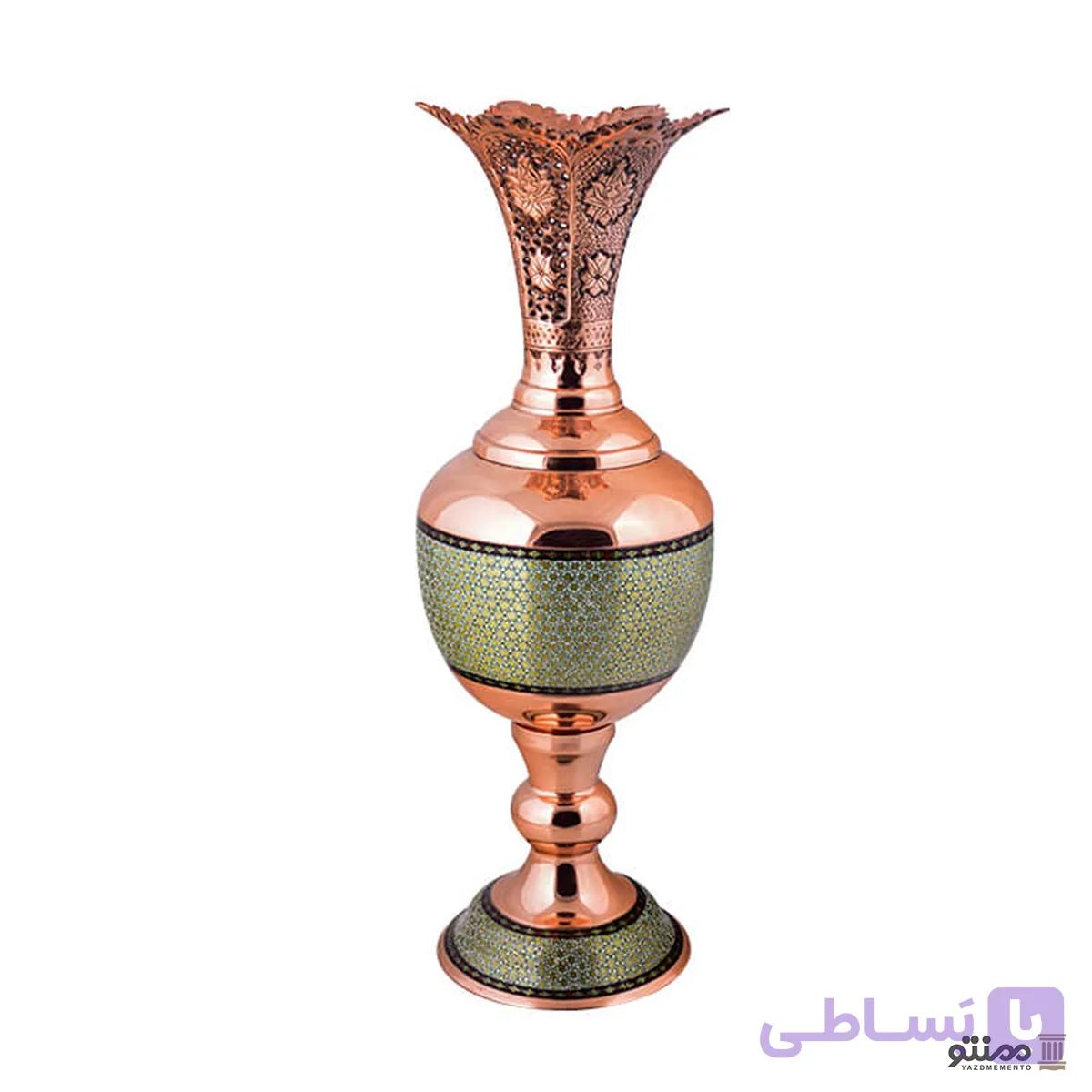 گلدان سنبلدان مس و خاتم ممتاز آقاجانی شماره 4 — تصویر 1