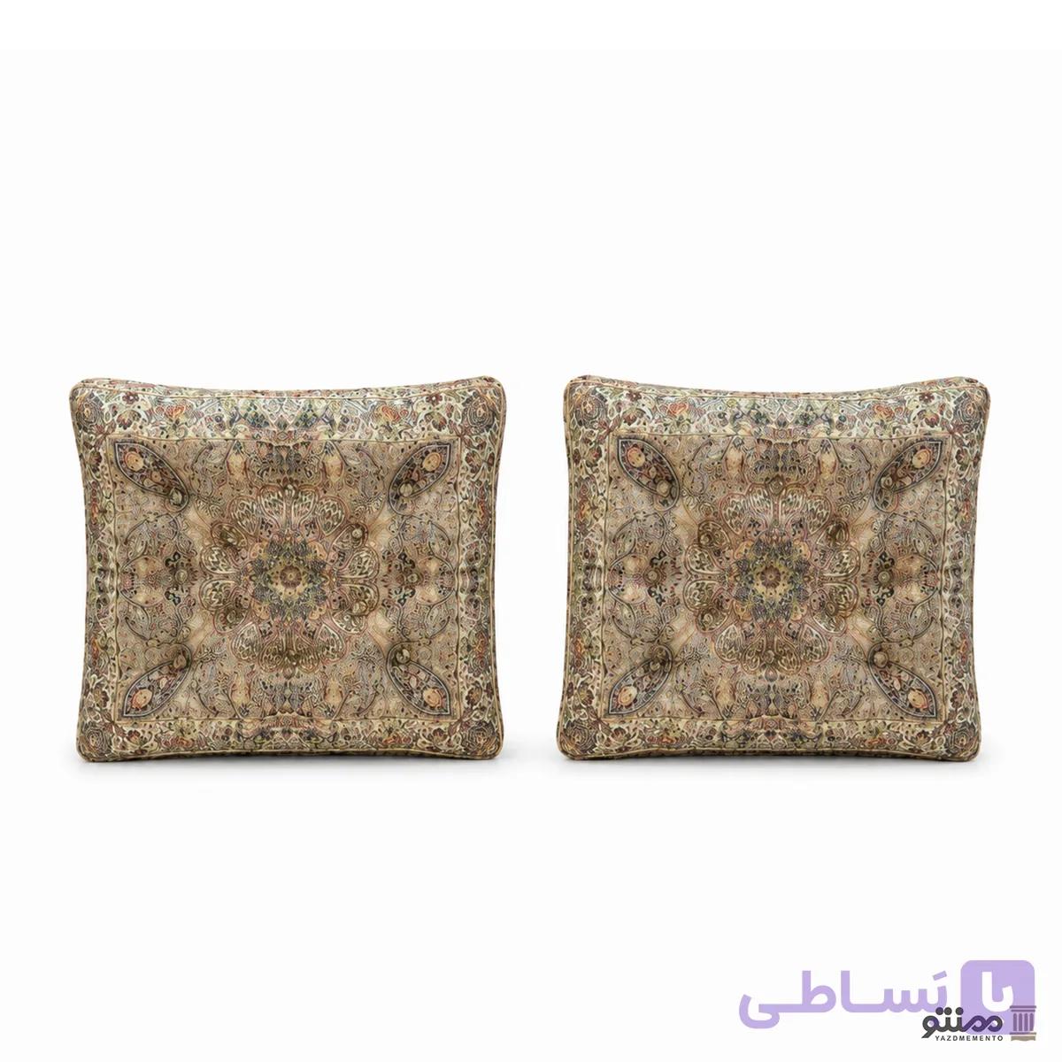 پشتی سنتی ترمه افشار – بسته 2 عددی زرشکی — تصویر 1