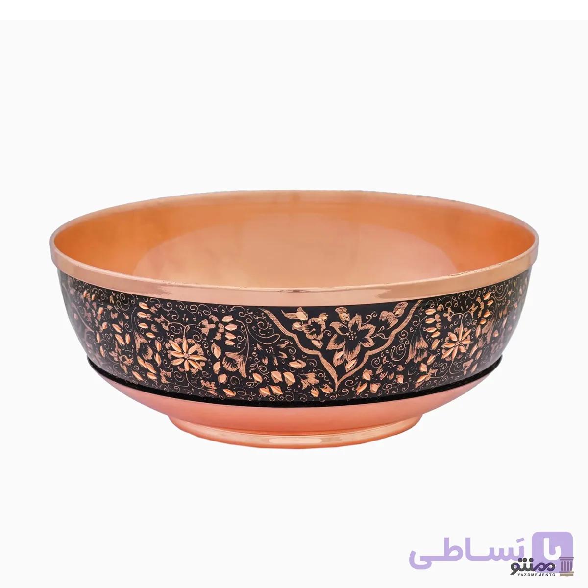 کاسه مسی ساده مدل الماس تراش آقاجانی دهنه 8