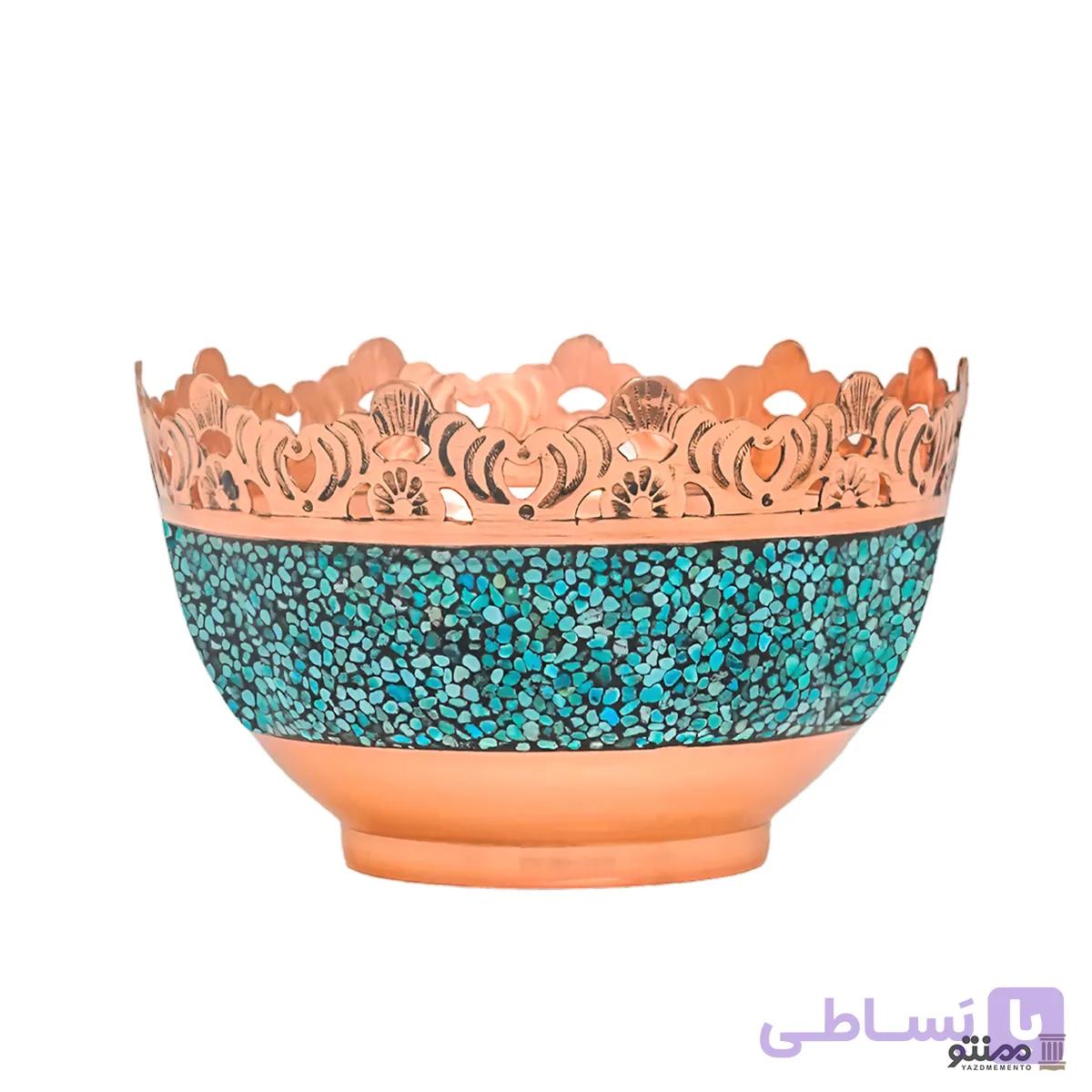 کاسه فیروزه کوبی آقاجانی شبکه بری دهنه 20 — تصویر 1
