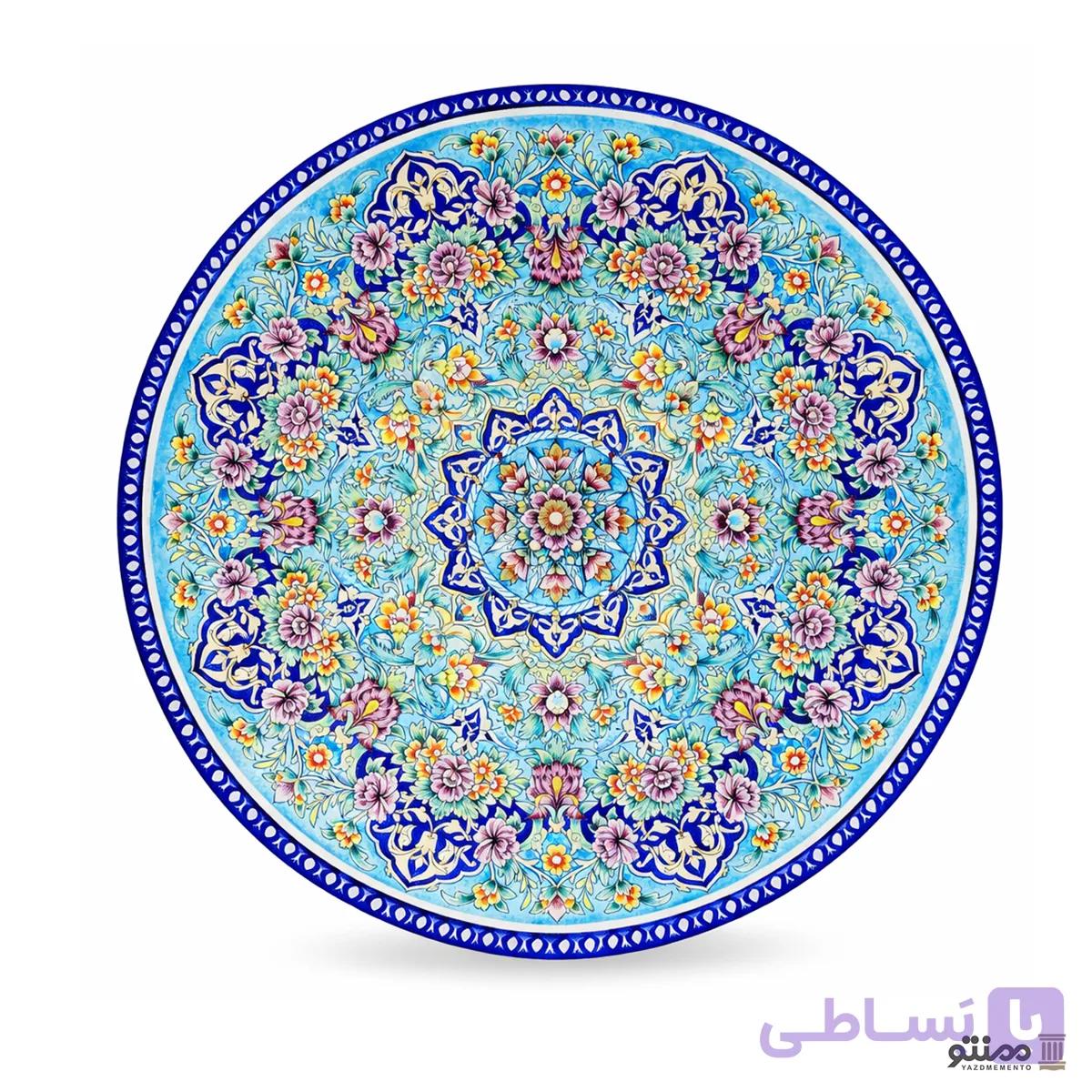 بشقاب میناکاری باغ بهشت دهنه 40 سانتی متری کد 02 — تصویر 1