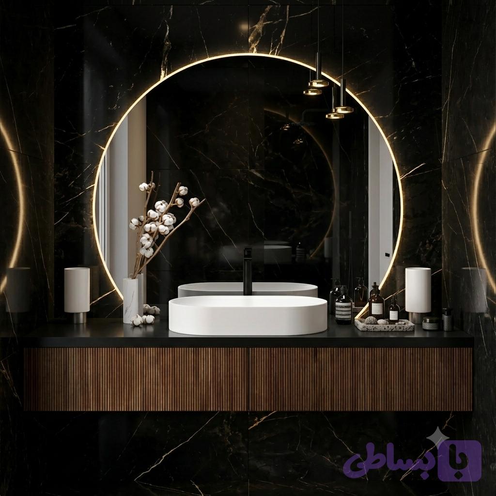 آینه بک لایت گرد کد (۱۰۸)
