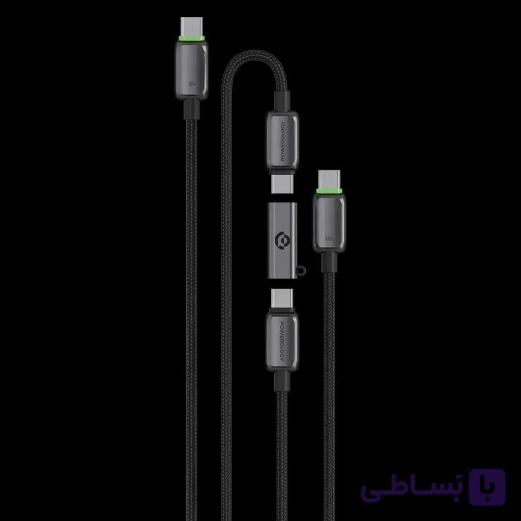کابل تایپ سی100Wپاورولوژی دو تکه مدل ARGOS 3M — تصویر 1