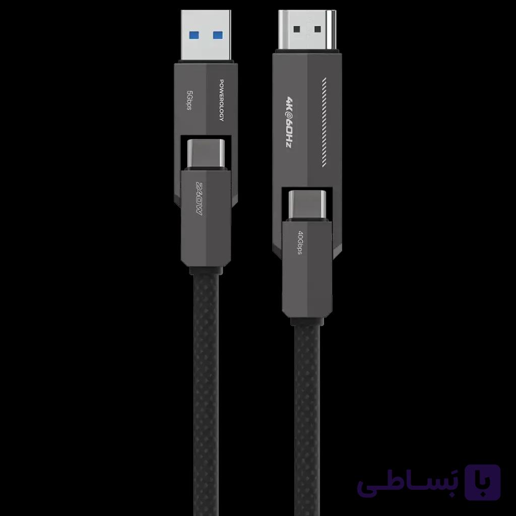 کابل شارژ چندکاره 240 وات پاورولوژی مدل VION — تصویر 1