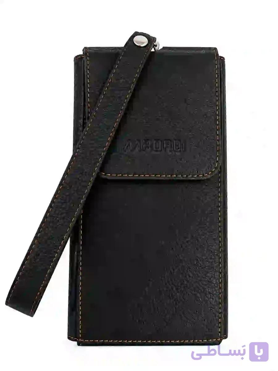 کیف موبایلی کمری وگردنی چرم مدلساوین NOTE 20