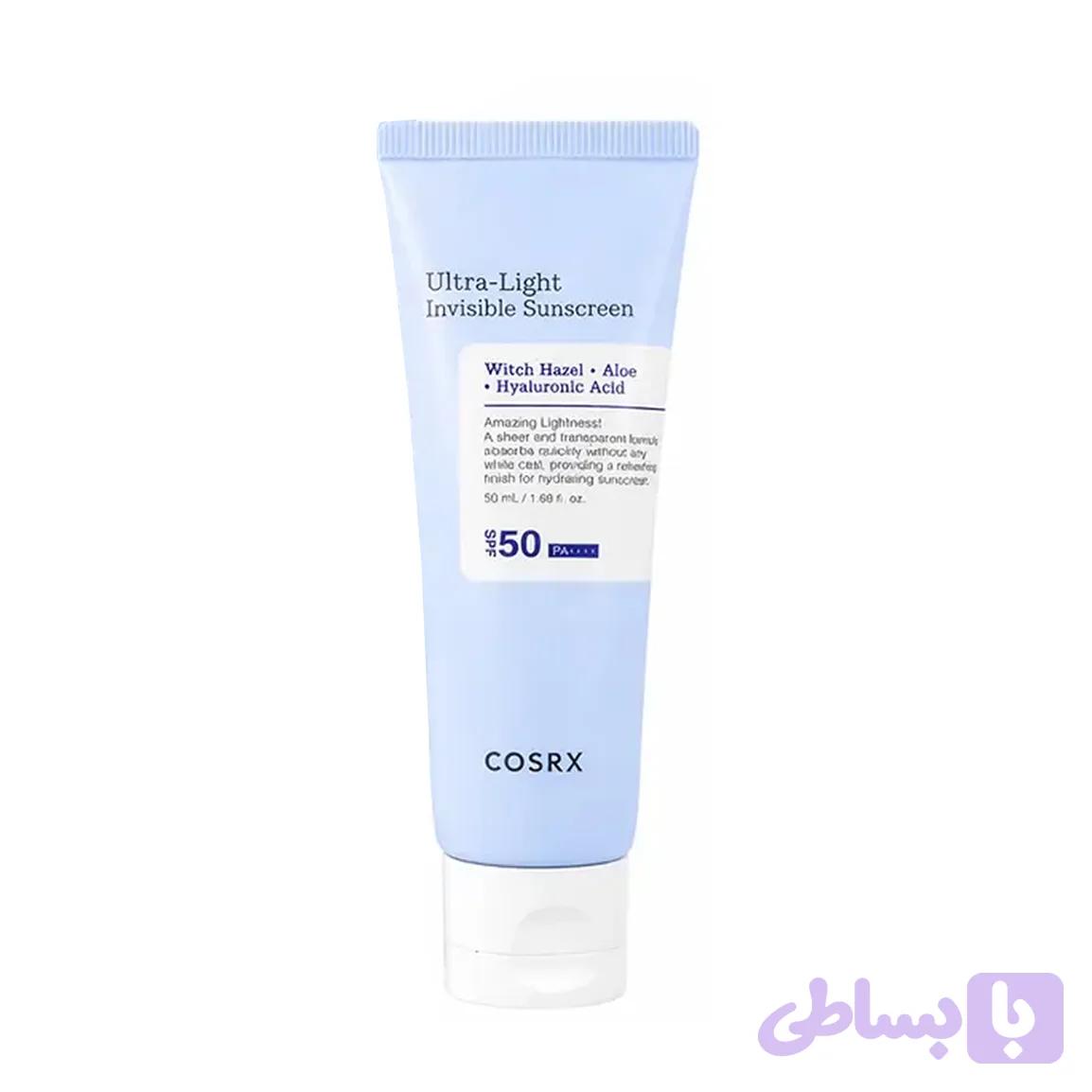 ضد آفتاب کوزارکس مدل Ultra Light با SPF50 بی رنگ ۵۰ میلی لیتر