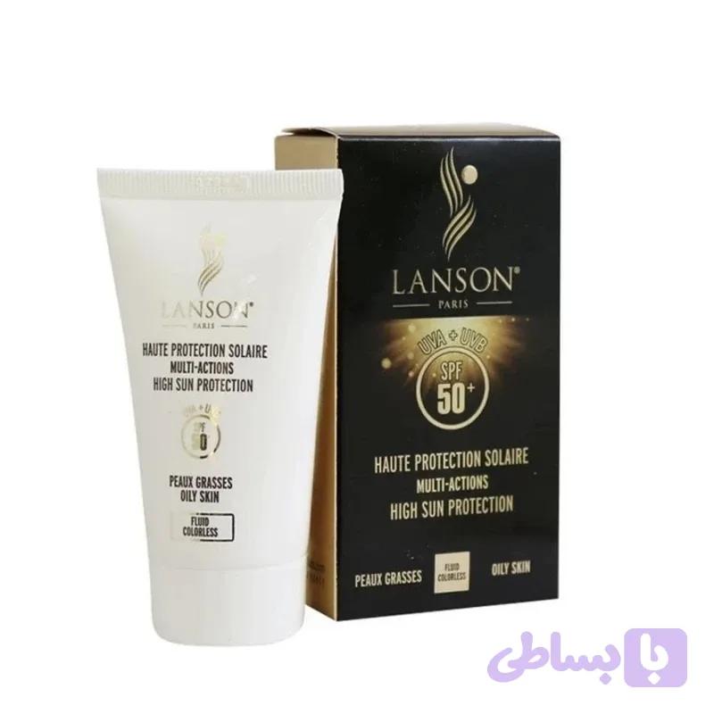 کرم ضد آفتاب بی رنگ لانسون spf 50 مدل مولتی اکشن محافظ uvb; uva