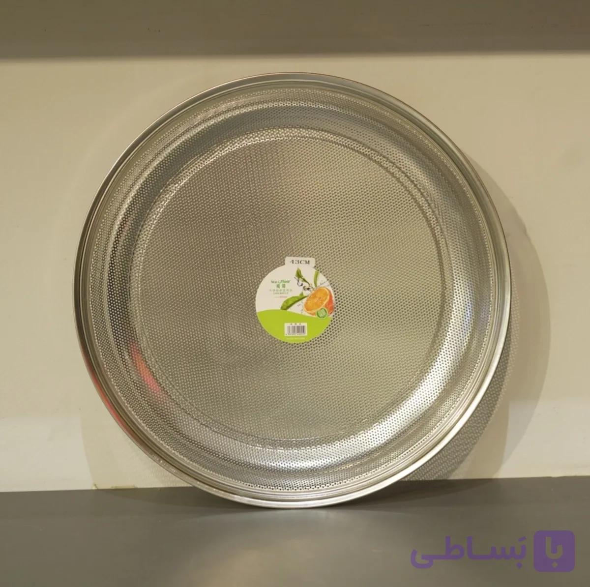 آبکش تخت استیل گرد سایز 4۳ — تصویر 1
