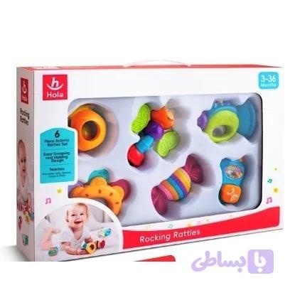 اسباب بازی جغجغه ست 6 عددی برند هولا Hola کد A939