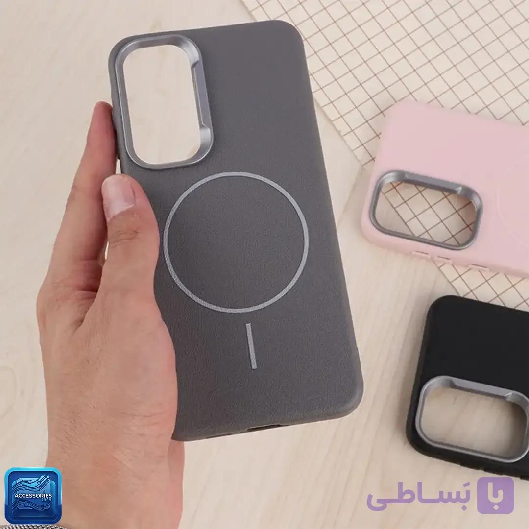 قاب گوشی چرمی ژله ای Leather طرح مگ سیف کلاسیک مدل شیائومی Poco X7/ Note 14Pro-5G — تصویر 1