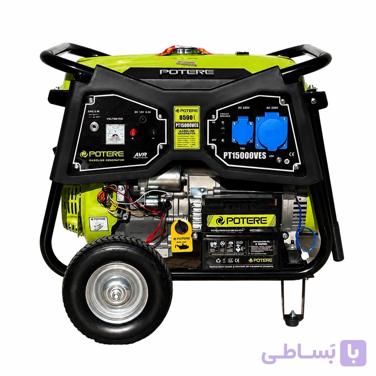 موتور برق پوتر POTERE PT15000VES | ژنراتور بنزینی 8.5 کیلووات استارتی ریموت دار