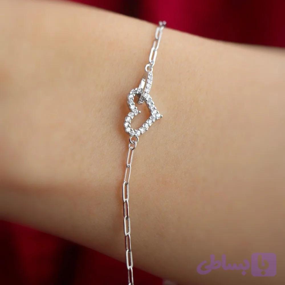دستبند نقره قلب