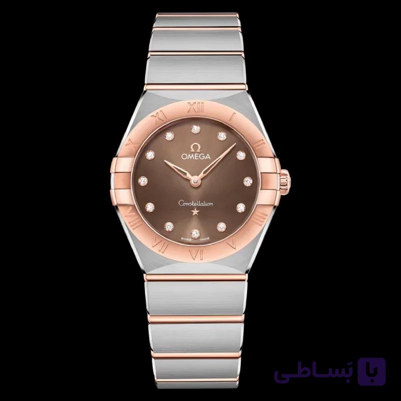 امگا Constellation Quartz 28 قهوه‌ای نگین‌دار | رفرنس 131.25.28.60.63.001