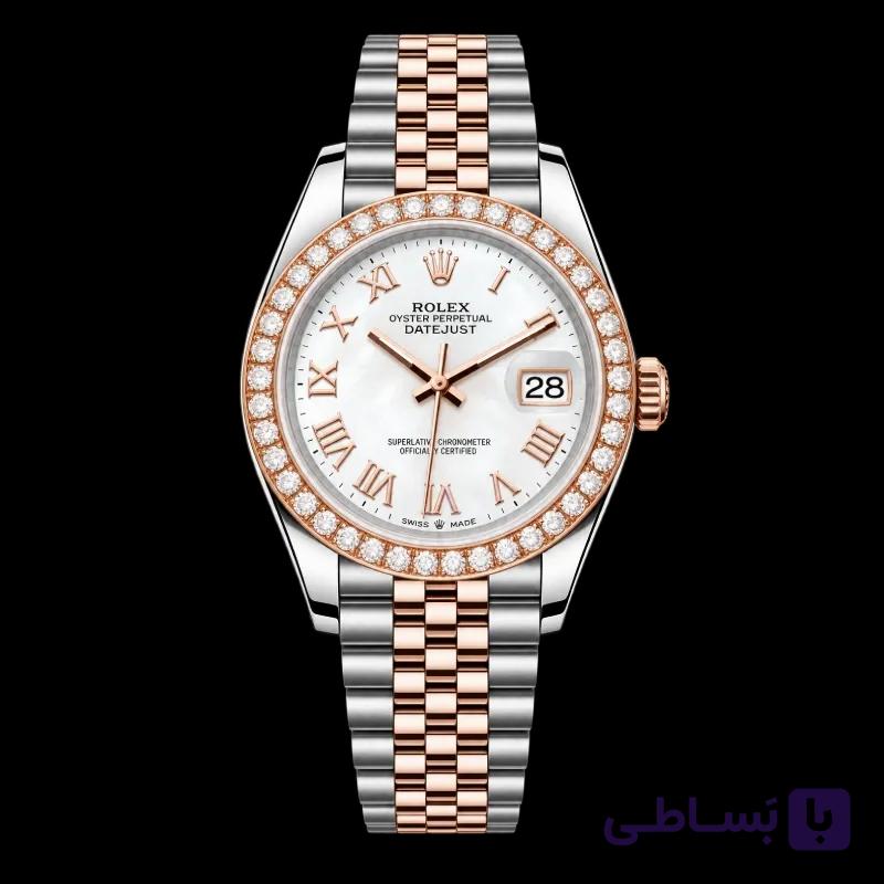 رولکس Datejust 36 سفید رومی دو رنگ رزگلد با بزل نگین‌دار | رفرنس M126281RBR-0003 — تصویر 1