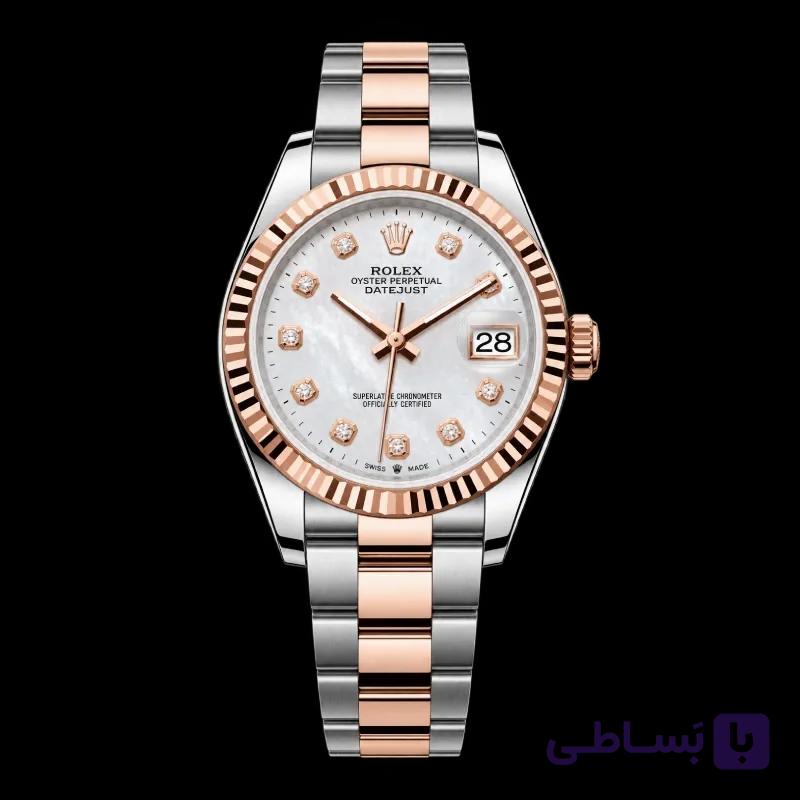 رولکس Datejust 36 مرواریدی سفید نگین‌دار دو رنگ رزگلد | رفرنس M126231-0022 — تصویر 1