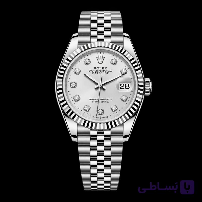 رولکس Datejust 36 نقره‌ای نگین‌دار | رفرنس M126234-0029 — تصویر 1