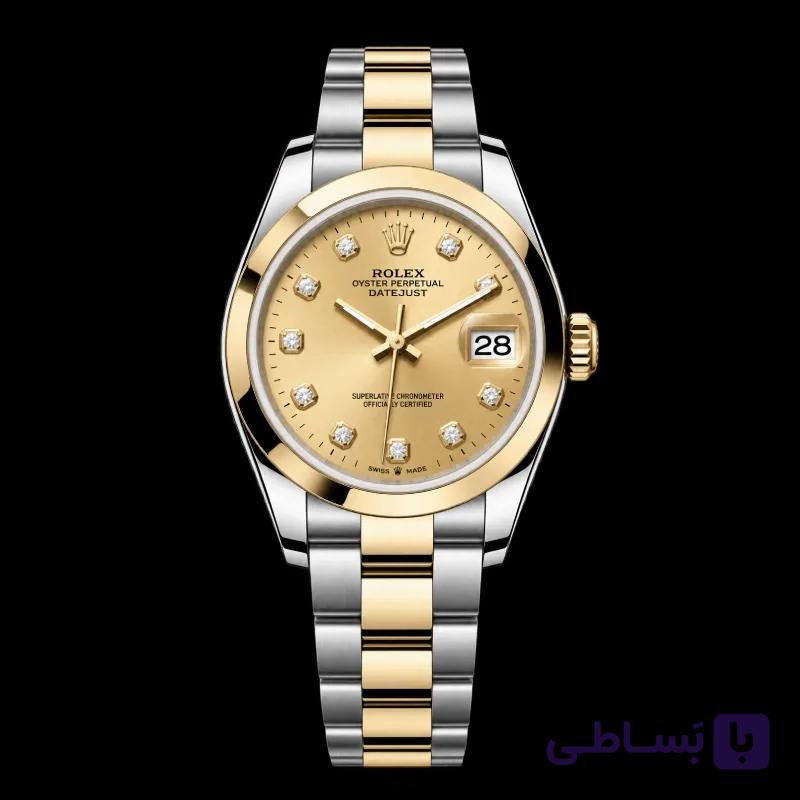 رولکس Datejust 36 شامپاینی نگین‌دار دو رنگ | رفرنس M126203-0018 — تصویر 1