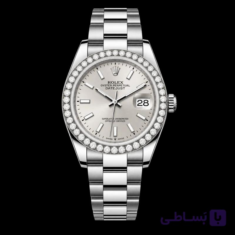 رولکس Datejust 36 نقره‌ای با بزل نگین‌دار | رفرنس M126284RBR-0006 — تصویر 1