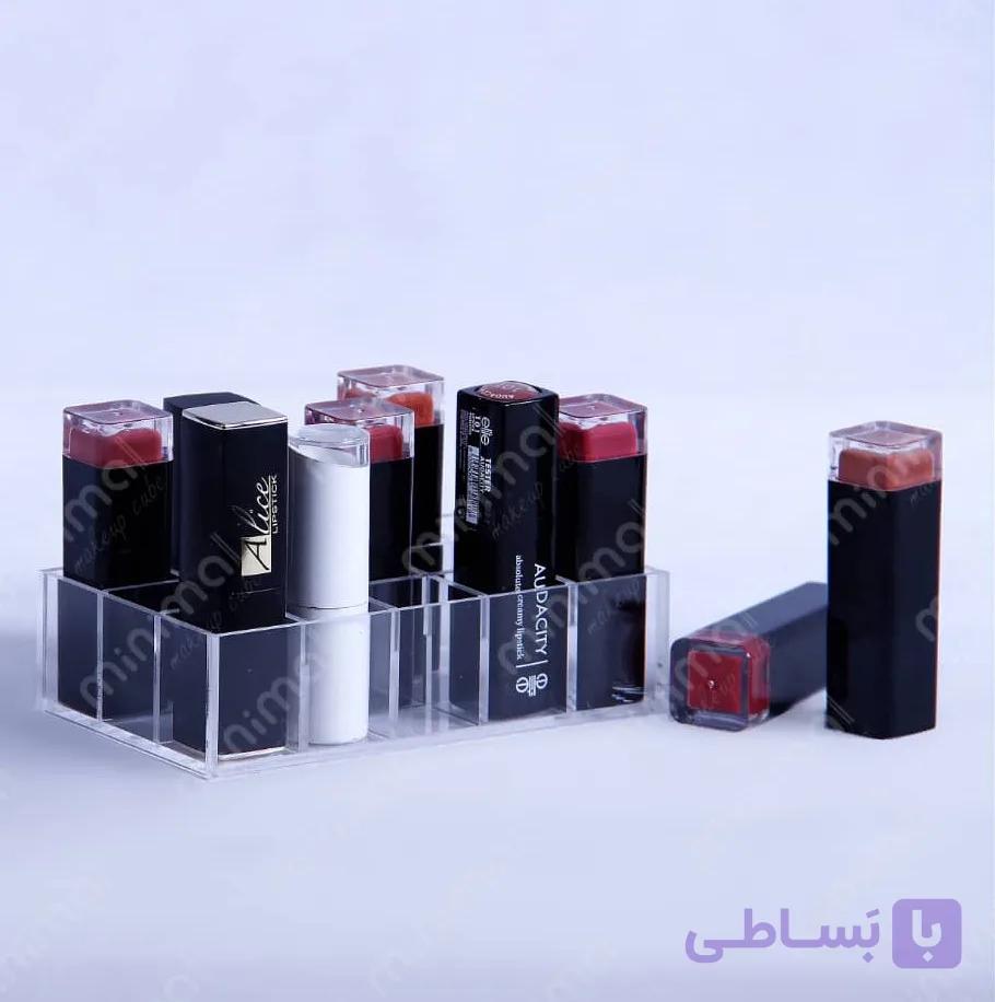 استند آرایشی مینیمال مدل ۱۵ خانه مناسب برای رژ لب جامد متریال پلکسی گلس درجه یک