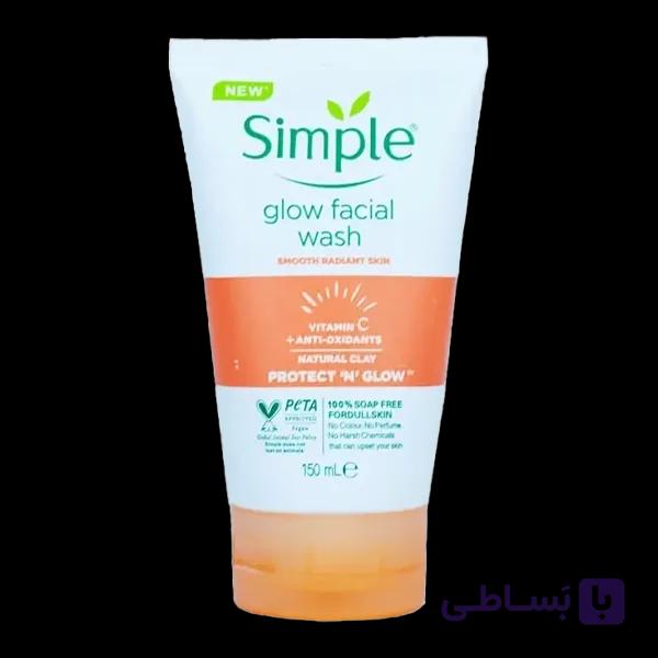 ژل شستشوی روشن کننده حاوی ویتامین سی گلو glow سیمپل