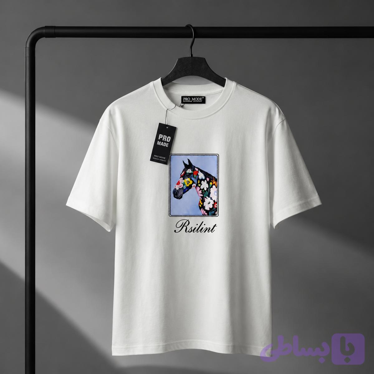 تیشرت دورس سه نخ پنبه طرح‌دار مدل براش ۲۶ (لوگو برجسته) 👕✨ سایز (مدیوم)