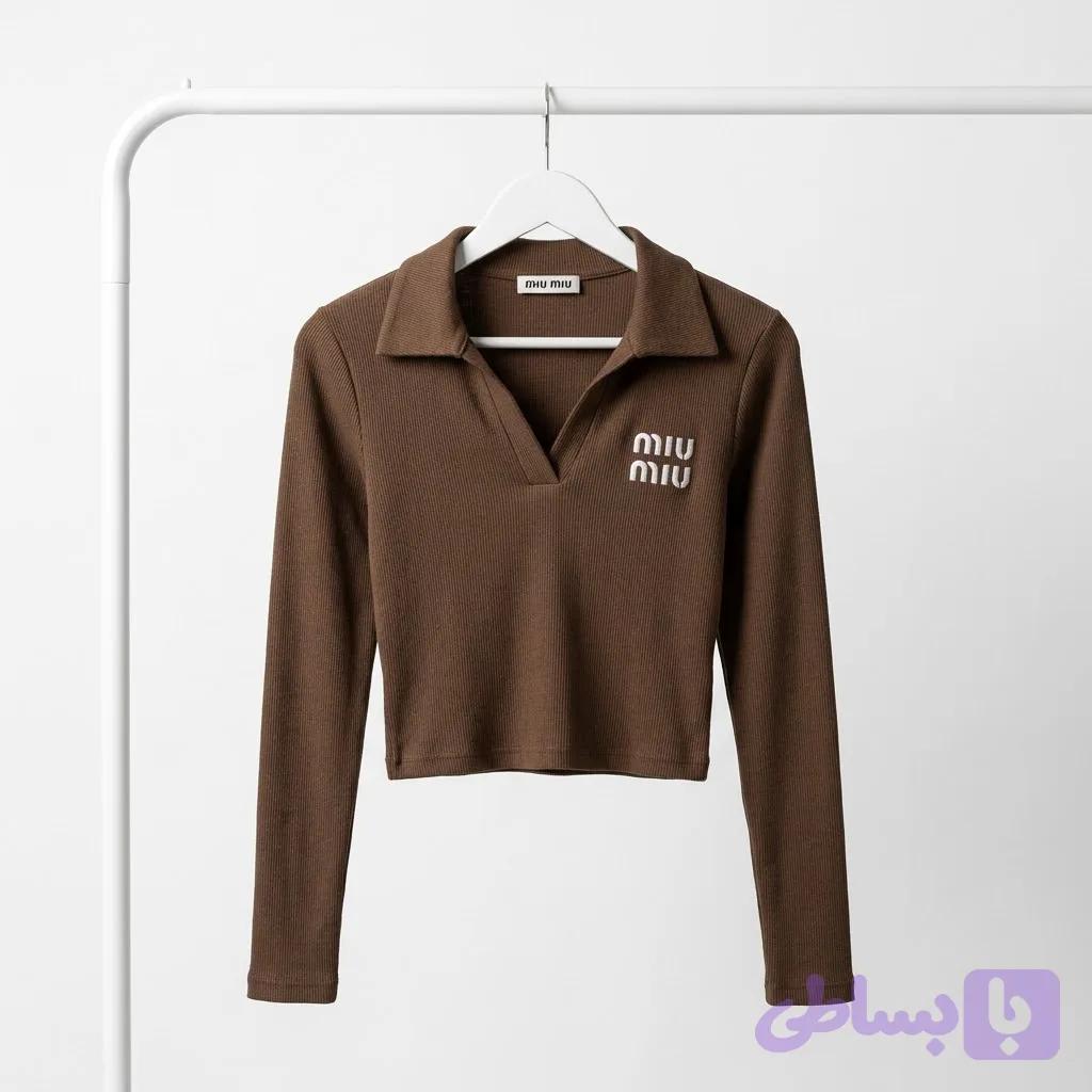 بلوز یقه دار فانریپ Miu Miu🤎