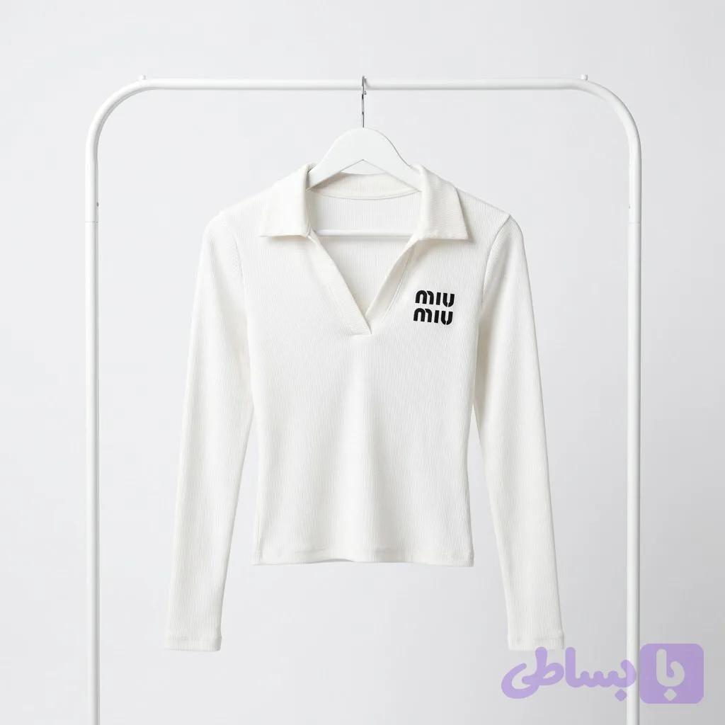 بلوز یقه دار فانریپ Miu Miu🤍
