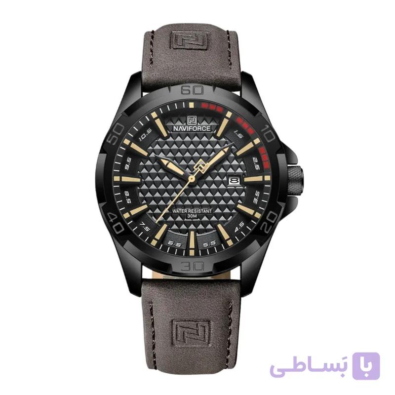 ساعت مچی عقربه‌ای مردانه نیوی فورس مدل تقویم دار بند جیر کد NF8023-S/GN