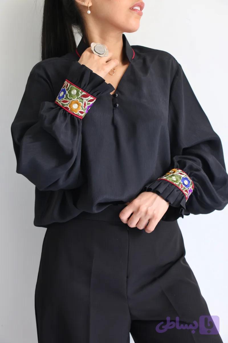 شومیز زنانه مچ سوزن دوزی