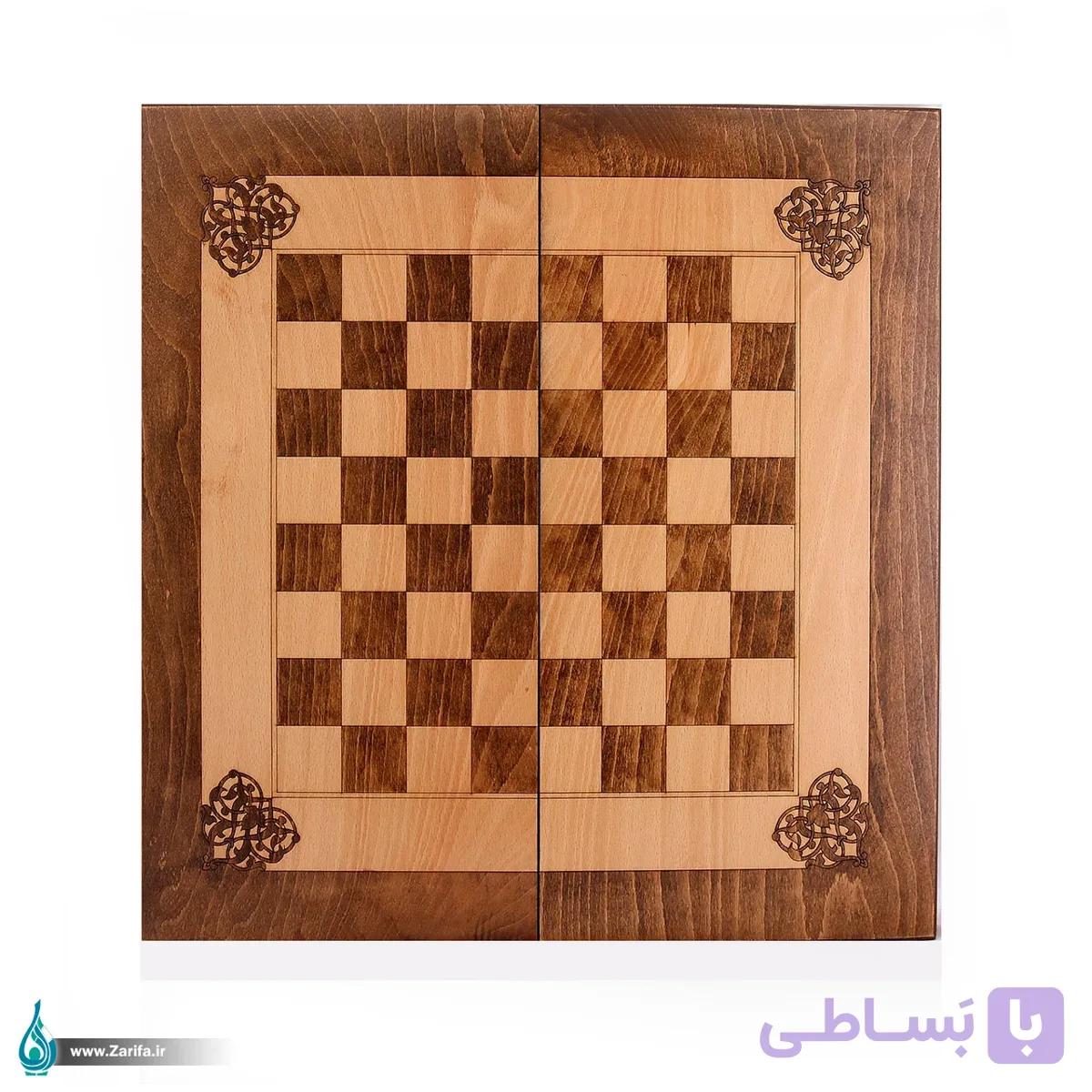 تخته نرد و شطرنج با روکش گردو سایز 35*35 — تصویر 1