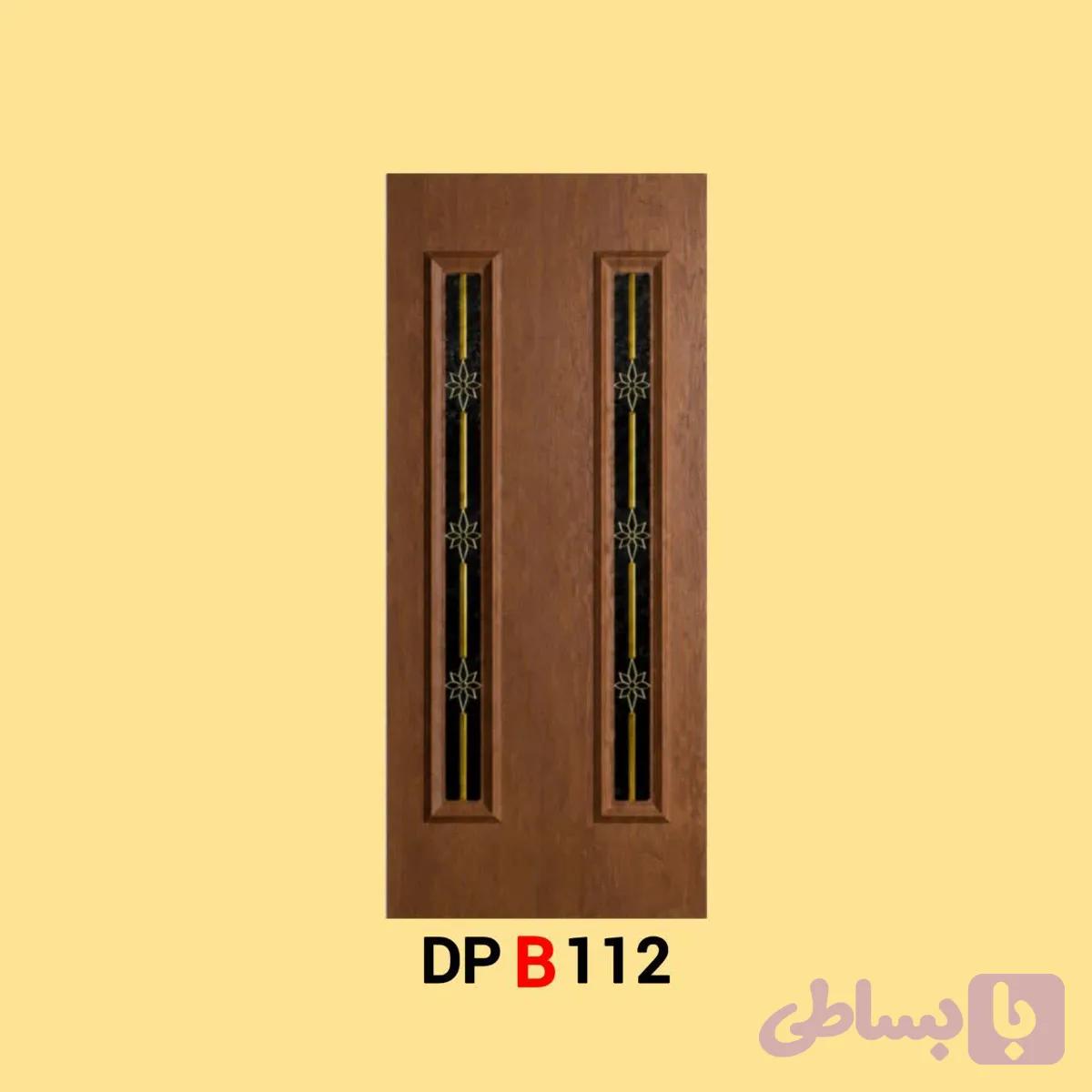 پانل دکوراتیو شیشه دار لمینیت قهوه ای مدل B112