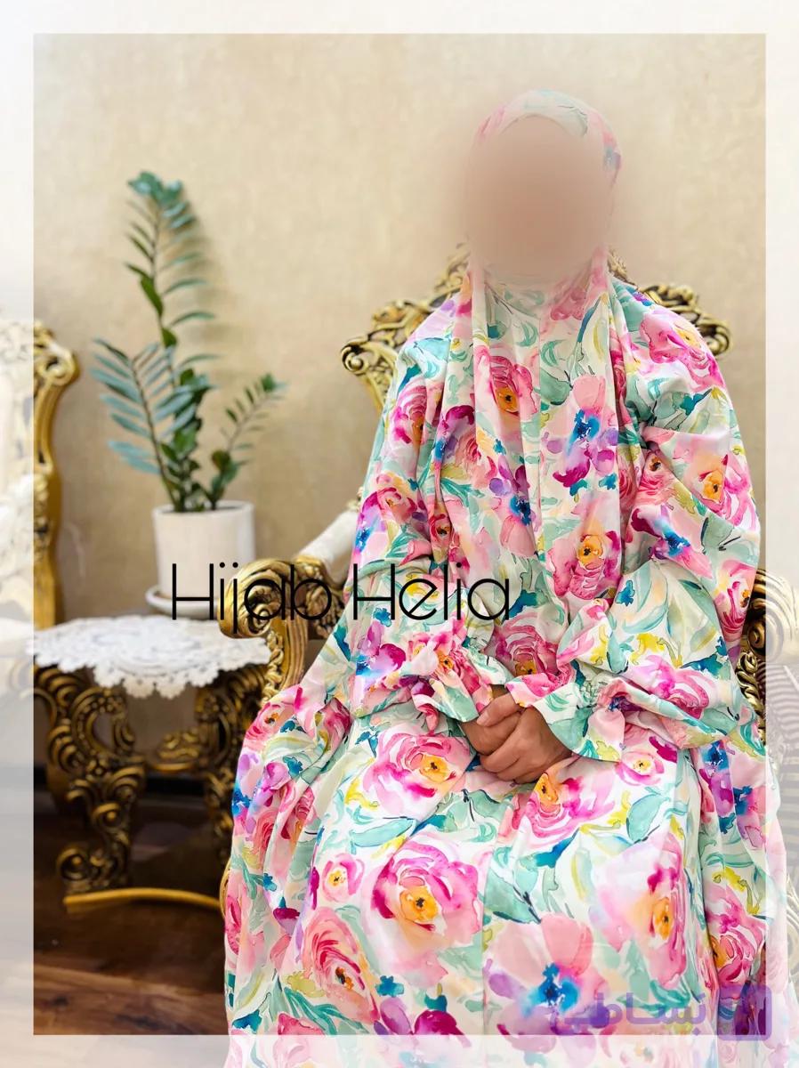چادر نماز آستین دار مدل بهار کدری