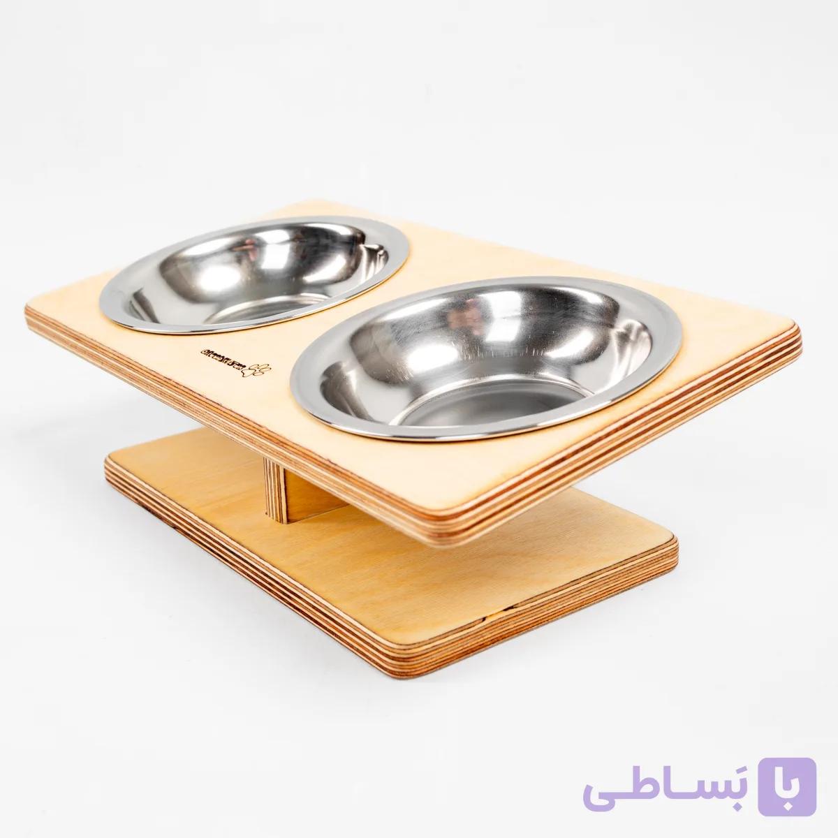 استند ۲ تایی غذا مخصوص گربه چوبیکاتور