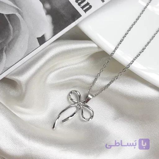 گردنبند پاپیون آبکاری نقره
