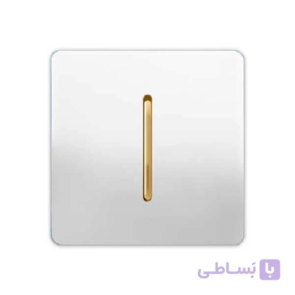 کلید تک پل اسیا مدل کریستال سفید دکمه طلا