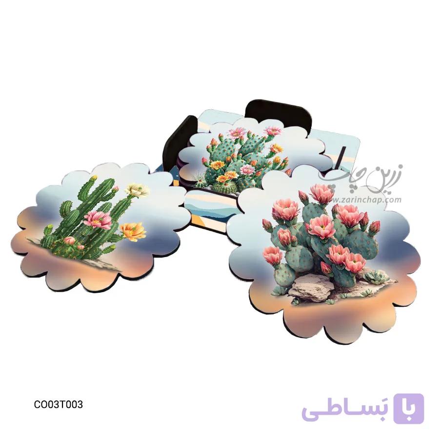 ست زیر لیوانی همراه با پایه طرح CO03T003 — تصویر 1