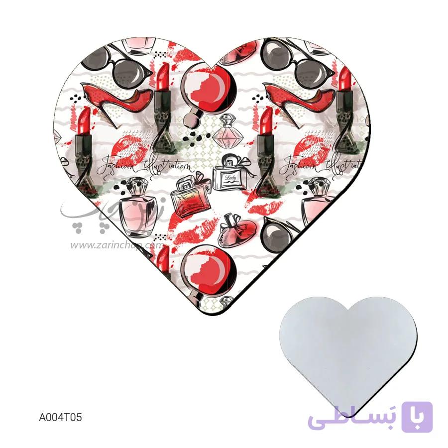 آینه جیبی قلبی طرح A04T05
