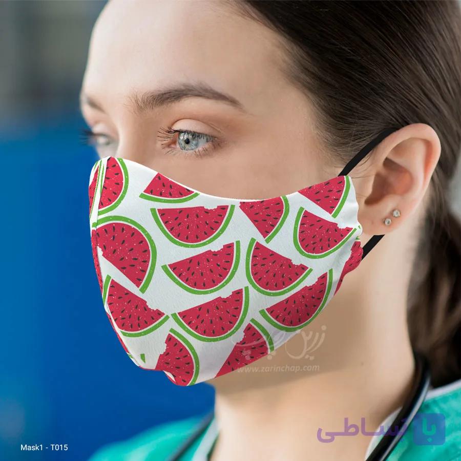 ماسک 3 لایه با قابلیت تعویض فیلتر طرح میوه‌ای T015 — تصویر 1