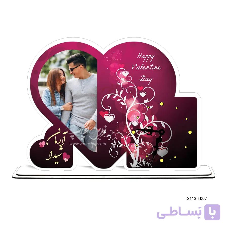 ساعت رومیزی طرح ولنتاین S113T007 — تصویر 1
