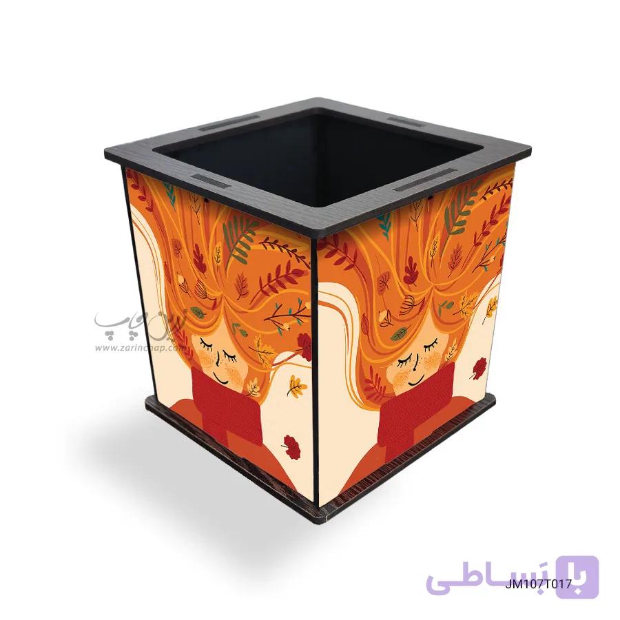 جامدادی رومیزی طرح دختر پاییزی JM107T017 — تصویر 1