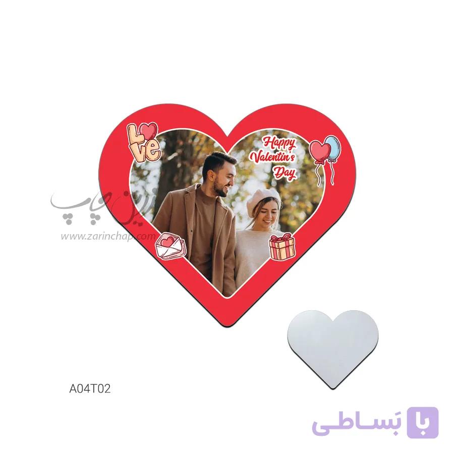 آینه جیبی قلبی طرح ولنتاین A04T02 — تصویر 1