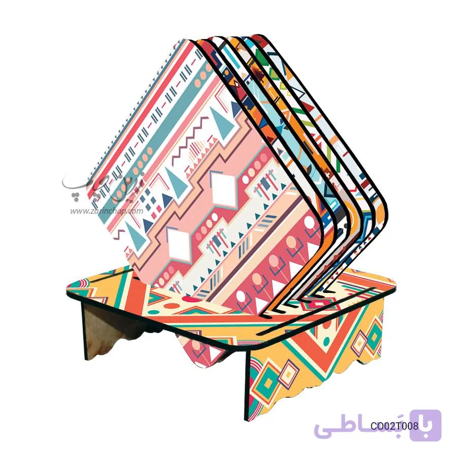 ست زیر لیوانی همراه با پایه طرح CO02T008 — تصویر 1