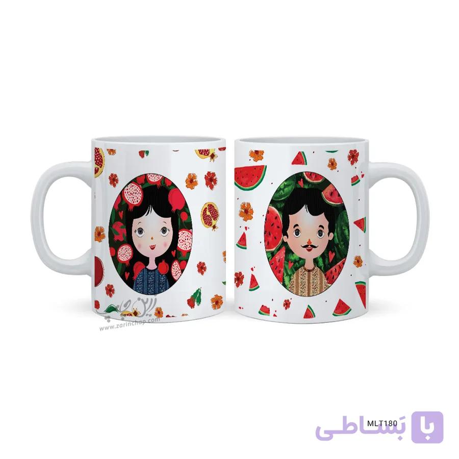 لیوان ست دو نفره طرح یلدا MLT180 — تصویر 1