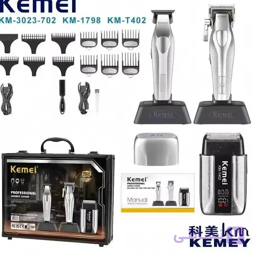 ست ماشین اصلاح کیمی مدل KEMEI S3 KM-3023 KM-1798 KM-T402 — تصویر 1