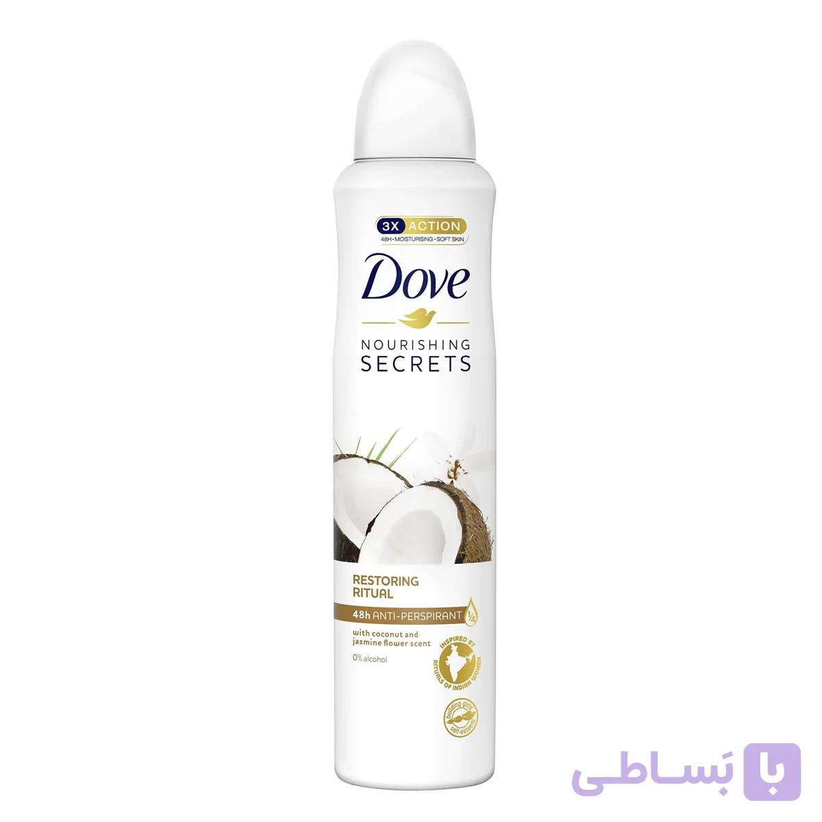 اسپری ضدتعریق داوبا رایحه نارگیل و یاسمین زنانه ۱۵۰ میل