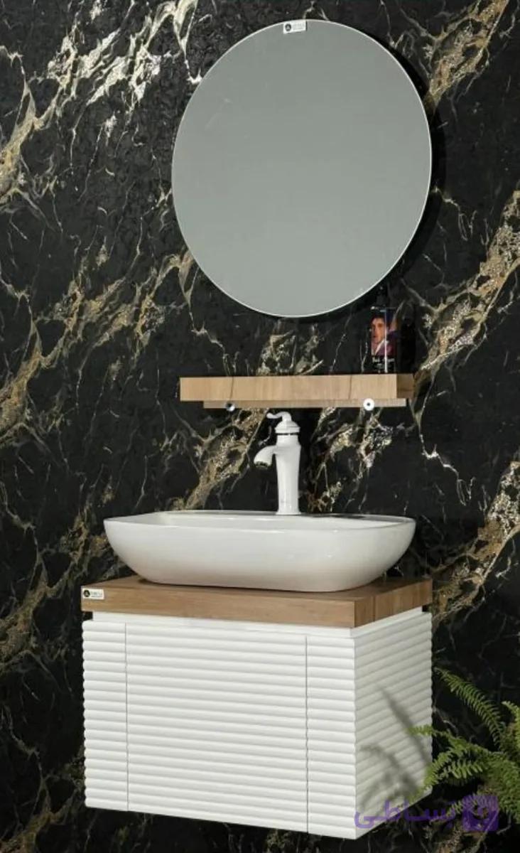 روشویی کابینتی وآینه وشلف مدل توسکا کدTS-60-05