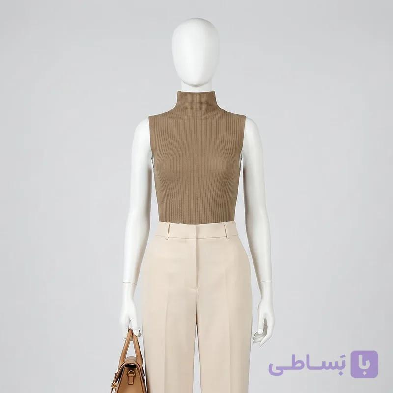 تاپ بافت زنانه مدل یقه سه سانت
