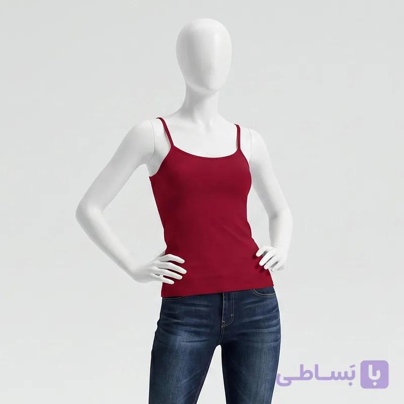 تاپ زنانه مدل بندی کد 100 رنگ قرمز